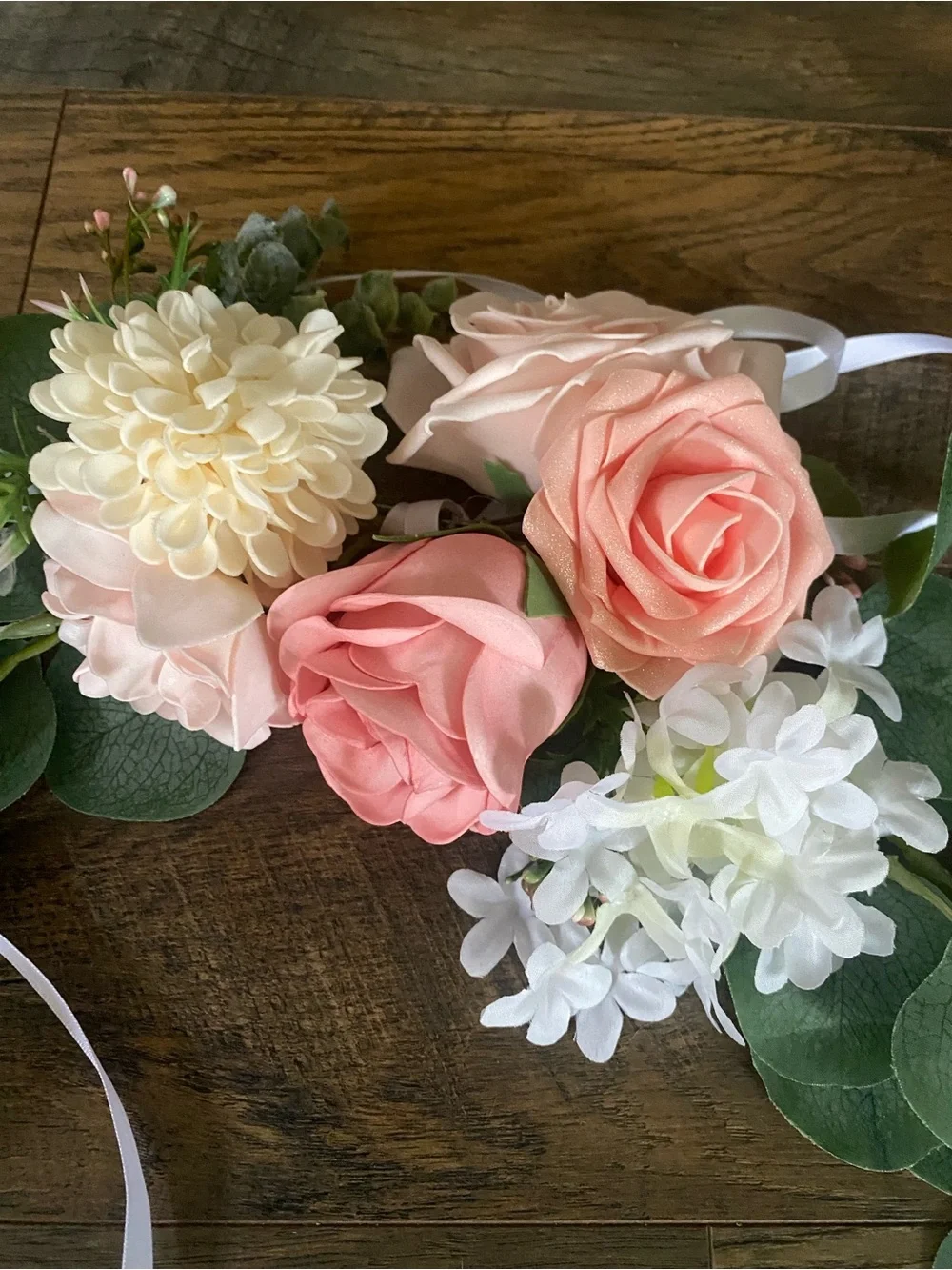 Ling’s Moment pink and white wedding garland-2 pieces